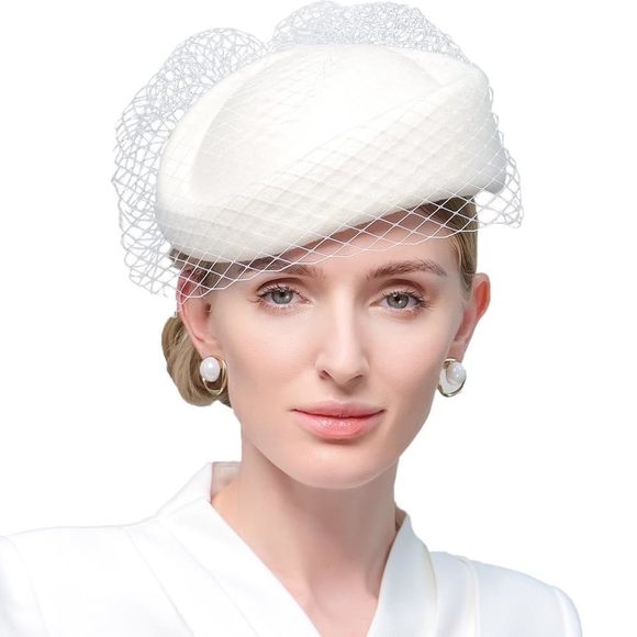 Wool Felt Fascinators Wedding Top Hats For Women Ladies Elegant Fedoras Tea😁 - Picture 1 of 6